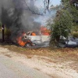 Χανιά: Αυτοκίνητο έγινε στάχτη στο δρόμο προς το Λαφονήσι